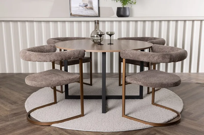 Rund matgrupp Venture Home Brun Valnöt 4st