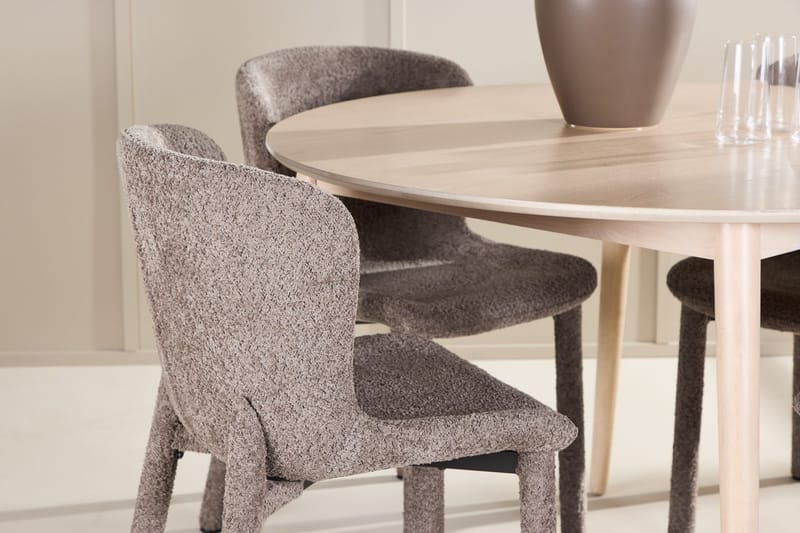 Rund matgrupp Venture Home Brun Vitputsad 4st - Møbler - Bord - Spisegrupper