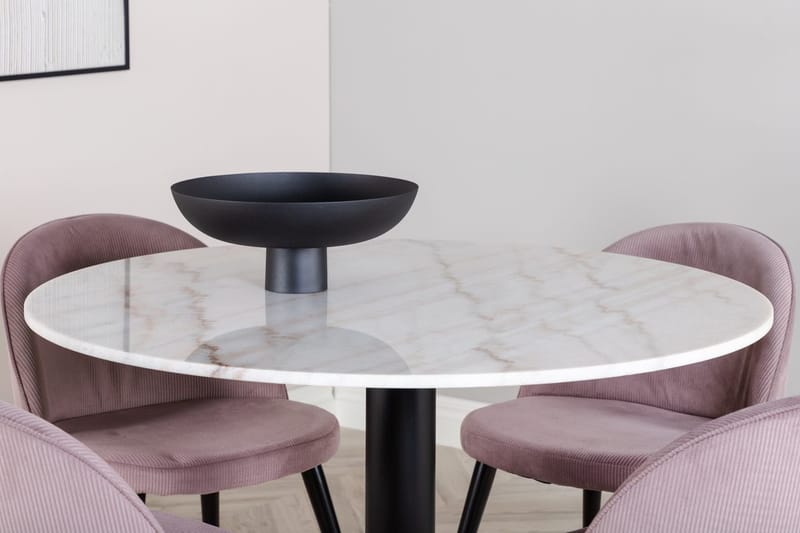 Rund matgrupp Venture Home Gammelrosa Vit 4st - Møbler - Bord - Spisegrupper