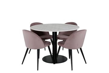 Rund matgrupp Venture Home Gammelrosa Vit 4st - Møbler - Bord - Spisegrupper