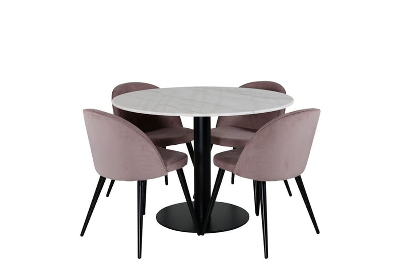 Rund matgrupp Venture Home Gammelrosa Vit 4st - Møbler - Bord - Spisegrupper