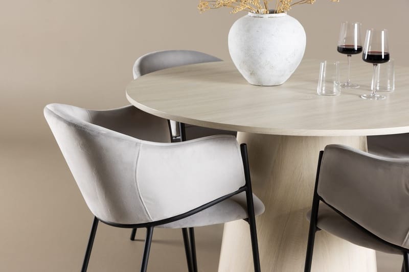 Rund matgrupp Venture Home Grå Ljust trä 4st - Møbler - Bord - Spisegrupper