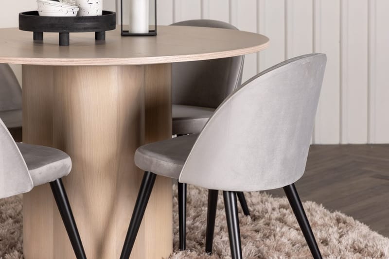 Rund matgrupp Venture Home Grå Ljust trä 4st - Møbler - Bord - Spisegrupper