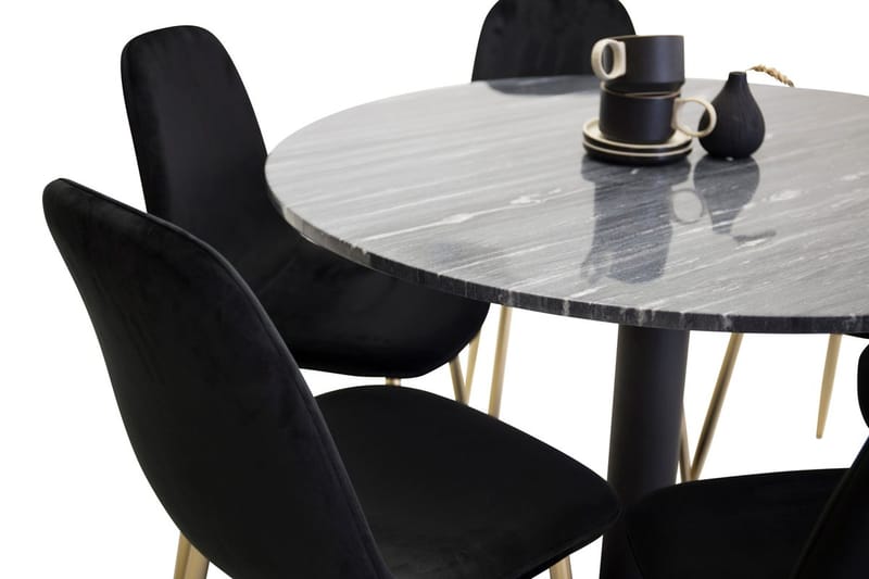Rund matgrupp Venture Home Grå marmor - Møbler - Bord - Spisegrupper