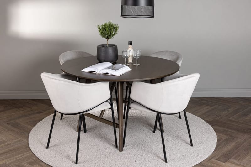 Rund matgrupp Venture Home Grå Mörkbrun 4st