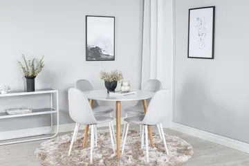 Rund matgrupp Venture Home Grå Natur 4st - Møbler - Bord - Spisegrupper