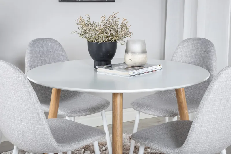 Rund matgrupp Venture Home Grå Natur 4st - Møbler - Bord - Spisegrupper