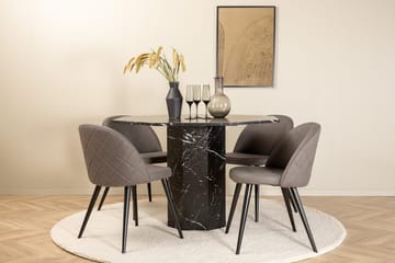 Rund matgrupp Venture Home Grå Svart 4st - Møbler - Bord - Spisegrupper
