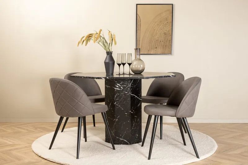 Rund matgrupp Venture Home Grå Svart 4st