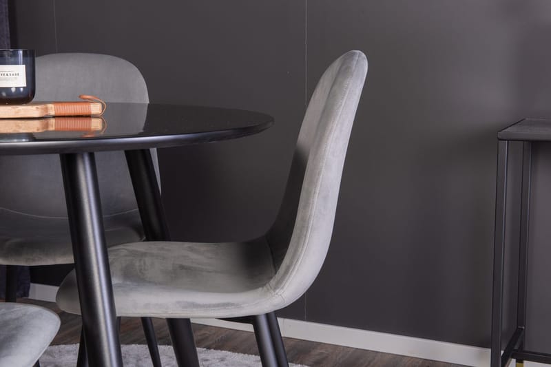 Rund matgrupp Venture Home Grå Svart 4st - Møbler - Bord - Spisegrupper