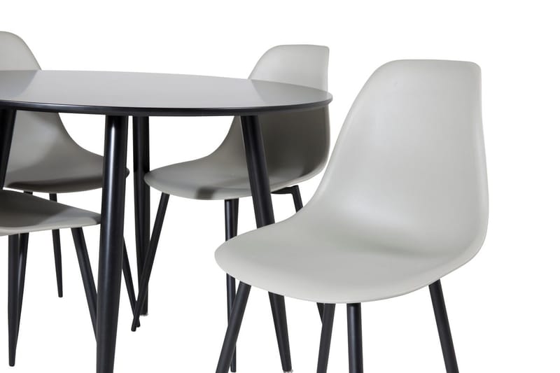 Rund matgrupp Venture Home Grå Svart 4st - Møbler - Bord - Spisegrupper