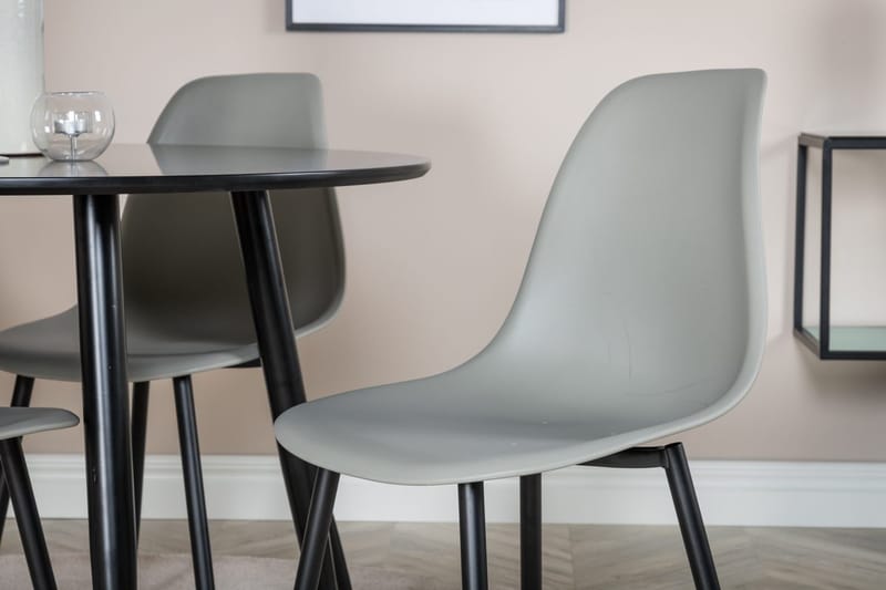 Rund matgrupp Venture Home Grå Svart 4st - Møbler - Bord - Spisegrupper