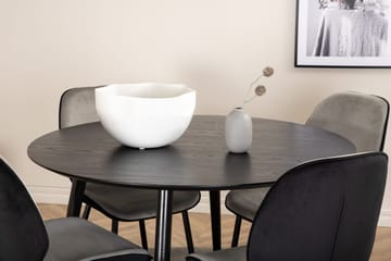 Rund matgrupp Venture Home Grå Svart 4st - Møbler - Bord - Spisegrupper