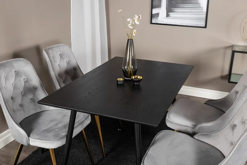 Rund matgrupp Venture Home Grå Svart 4st