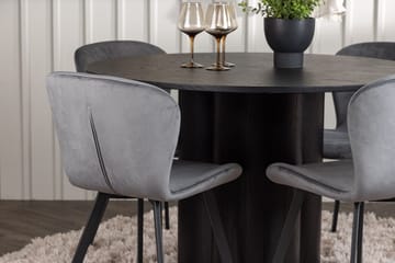 Rund matgrupp Venture Home Grå Svart 4st - Møbler - Bord - Spisegrupper