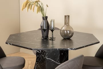 Rund matgrupp Venture Home Grå Svart 4st - Møbler - Bord - Spisegrupper