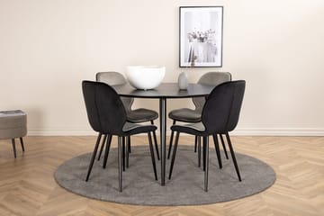 Rund matgrupp Venture Home Grå Svart 4st - Møbler - Bord - Spisegrupper