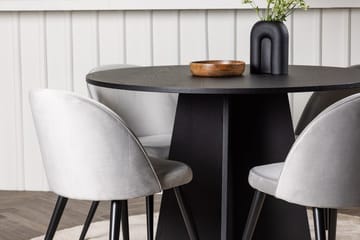 Rund matgrupp Venture Home Grå Svart 4st - Møbler - Bord - Spisegrupper