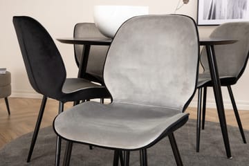 Rund matgrupp Venture Home Grå Svart 4st - Møbler - Bord - Spisegrupper