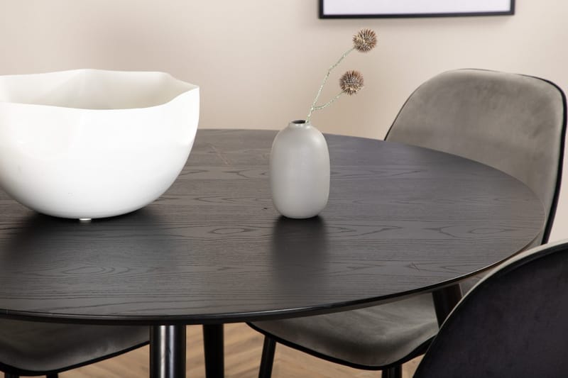 Rund matgrupp Venture Home Grå Svart 4st - Møbler - Bord - Spisegrupper