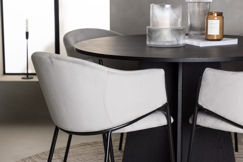 Rund matgrupp Venture Home Grå Svart 4st - Møbler - Bord - Spisegrupper