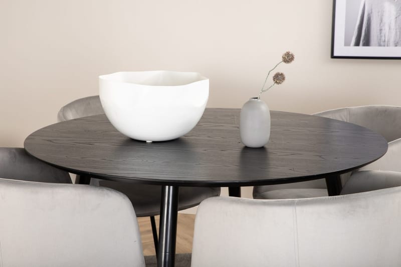 Rund matgrupp Venture Home Grå Svart 4st - Møbler - Bord - Spisegrupper