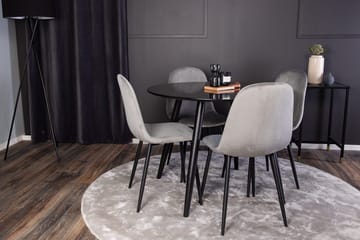 Rund matgrupp Venture Home Grå Svart 4st - Møbler - Bord - Spisegrupper