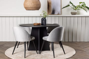 Rund matgrupp Venture Home Grå Svart 4st - Møbler - Bord - Spisegrupper