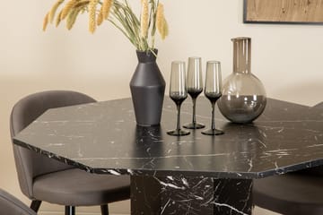 Rund matgrupp Venture Home Grå Svart 4st - Møbler - Bord - Spisegrupper