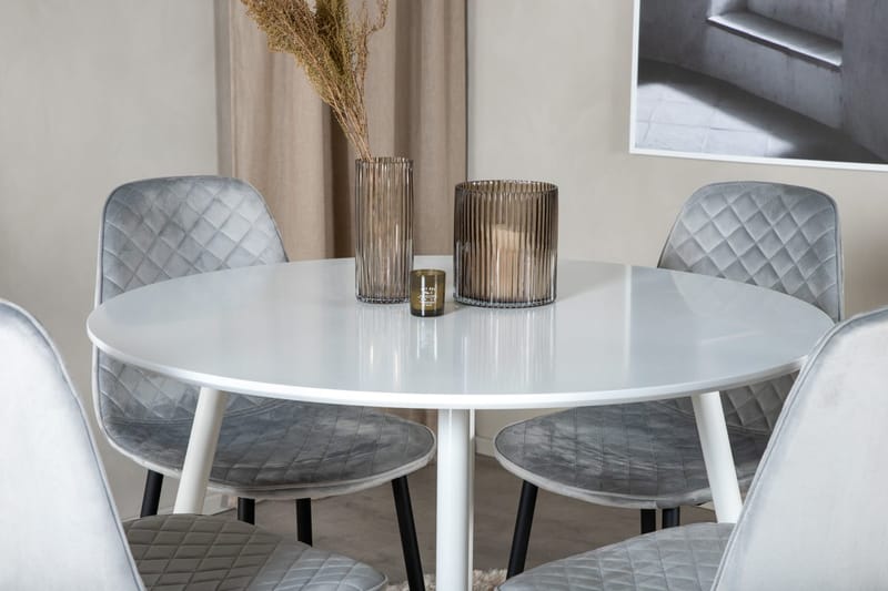 Rund matgrupp Venture Home Grå Vit 4st - Møbler - Bord - Spisegrupper
