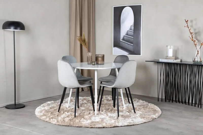 Rund matgrupp Venture Home Grå Vit 4st