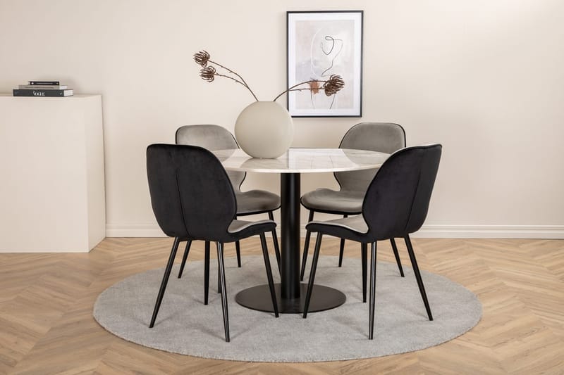 Rund matgrupp Venture Home Grå Vit 4st