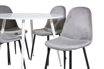 Rund matgrupp Venture Home Grå Vit 4st - Møbler - Bord - Spisegrupper