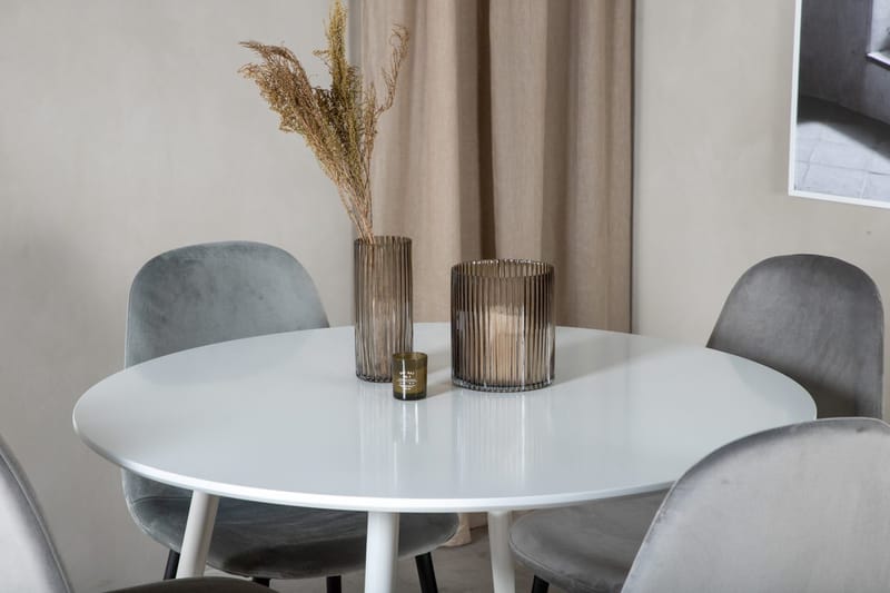 Rund matgrupp Venture Home Grå Vit 4st - Møbler - Bord - Spisegrupper