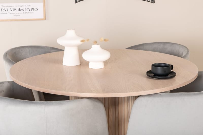 Rund matgrupp Venture Home Grå Vitlaserat 4st - Møbler - Bord - Spisegrupper