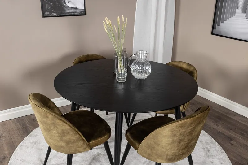 Rund matgrupp Venture Home Grön Svart 4st - Møbler - Bord - Spisegrupper