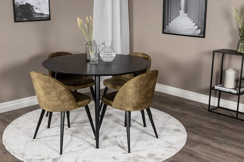 Rund matgrupp Venture Home Grön Svart 4st