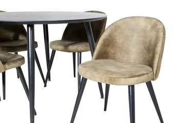 Rund matgrupp Venture Home Grön Svart 4st - Møbler - Bord - Spisegrupper