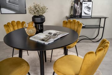 Rund matgrupp Venture Home Gul Svart 4st - Møbler - Bord - Spisegrupper