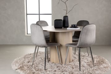 Rund matgrupp Venture Home Ljusgrå Ljust trä 4st - Møbler - Bord - Spisegrupper