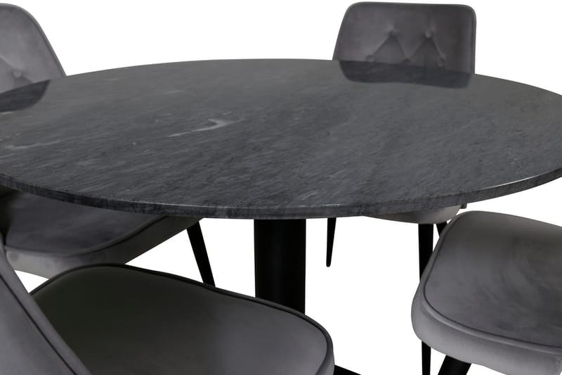 Rund matgrupp Venture Home Ljusgrå Mörkgrå 4st - Møbler - Bord - Spisegrupper