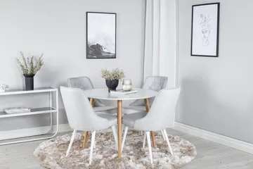 Rund matgrupp Venture Home Ljusgrå Natur 4st - Møbler - Bord - Spisegrupper