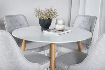 Rund matgrupp Venture Home Ljusgrå Natur 4st - Møbler - Bord - Spisegrupper