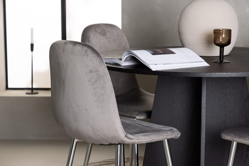 Rund matgrupp Venture Home Ljusgrå Svart 4st - Møbler - Bord - Spisegrupper