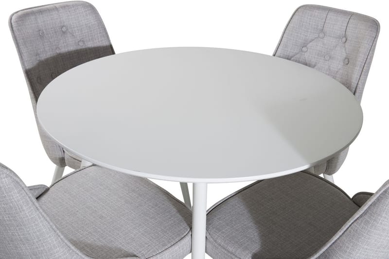 Rund matgrupp Venture Home Ljusgrå Vit 4st - Møbler - Bord - Spisegrupper