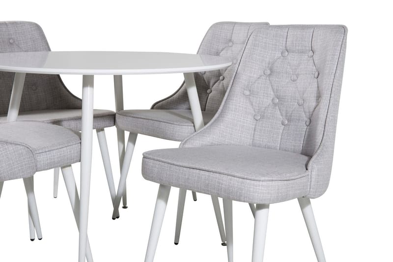 Rund matgrupp Venture Home Ljusgrå Vit 4st - Møbler - Bord - Spisegrupper