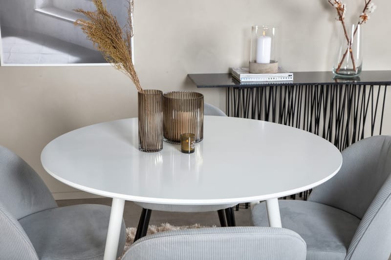 Rund matgrupp Venture Home Ljusgrå Vit 4st - Møbler - Bord - Spisegrupper