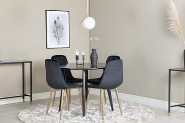 Rund matgrupp Venture Home Mässing Svart 4st - Møbler - Bord - Spisegrupper