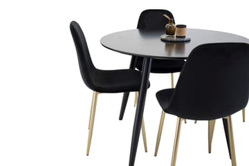 Rund matgrupp Venture Home Mässing Svart 4st - Møbler - Bord - Spisegrupper