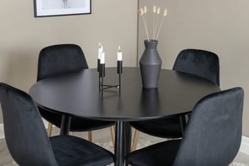 Rund matgrupp Venture Home Mässing Svart 4st - Møbler - Bord - Spisegrupper